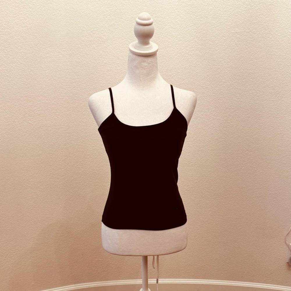The Limited Stretch Classic Cotton Camisole Top with Built in Bra in Brown - XS